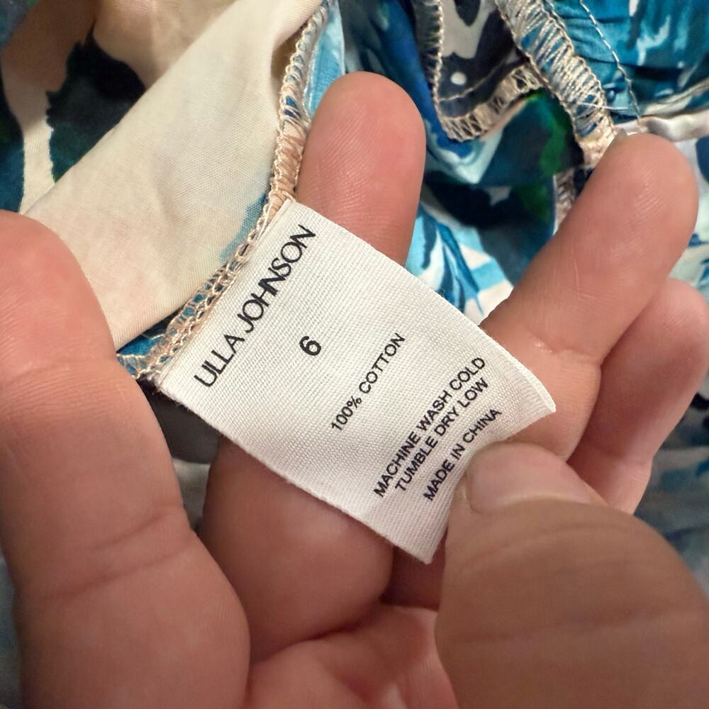 Ulla Johnson Ottilie Floral Cotton Midi-Dress, Delphinium, 6 - Picture 7 of 7